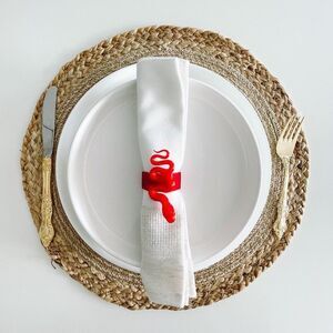Year of the Snake - Napkin Rings – Red Glitter - Handmade Event Party Planner